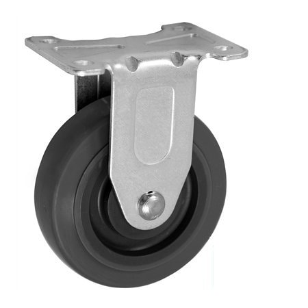 Casterhq 4"x1.25" Light Duty Thermo Rubber Wheel, Rigid Caster, Light/Mediu LDTRR4X125